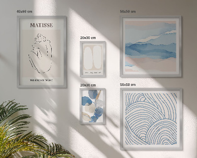 Wanddecoratie compositie Stijlvolle abstracte natuurafbeeldingen