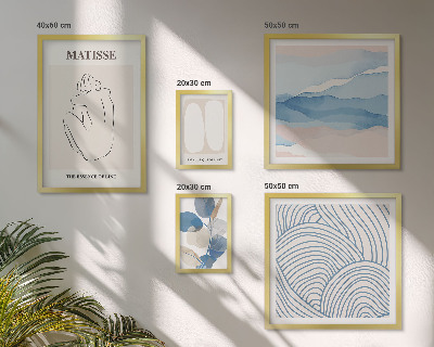 Wanddecoratie compositie Stijlvolle abstracte natuurafbeeldingen