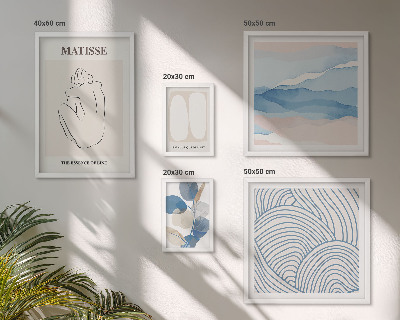Wanddecoratie compositie Stijlvolle abstracte natuurafbeeldingen