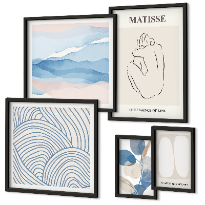 Wanddecoratie compositie Stijlvolle abstracte natuurafbeeldingen