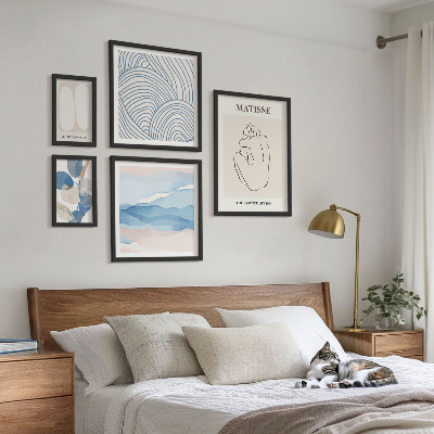 Wanddecoratie compositie Stijlvolle abstracte natuurafbeeldingen