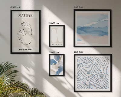Wanddecoratie compositie Stijlvolle abstracte natuurafbeeldingen