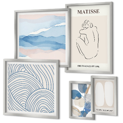Wanddecoratie compositie Stijlvolle abstracte natuurafbeeldingen