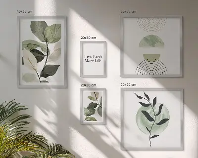 Moderne schilderijen set stijlvolle wanddecoratie met plantenmotieven