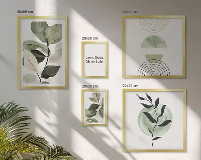Moderne schilderijen set stijlvolle wanddecoratie met plantenmotieven