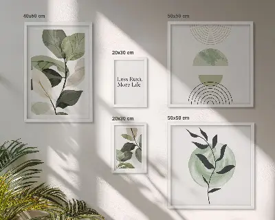 Moderne schilderijen set stijlvolle wanddecoratie met plantenmotieven