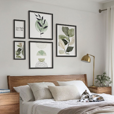 Moderne schilderijen set Stijlvolle interieurafbeeldingen met plantenmotieven