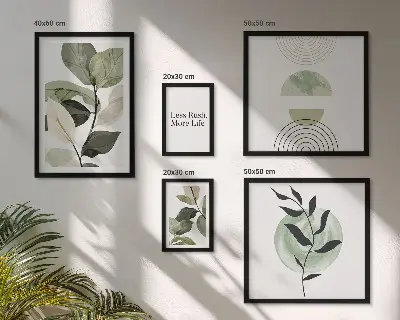 Moderne schilderijen set stijlvolle wanddecoratie met plantenmotieven