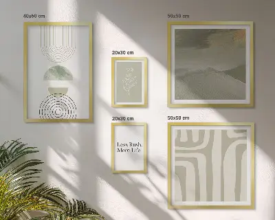 Gallery wall stijlvolle natuurafbeeldingen in pastelkleuren