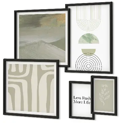 Gallery wall stijlvolle natuurafbeeldingen in pastelkleuren