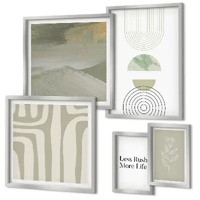 Gallery wall stijlvolle natuurafbeeldingen in pastelkleuren