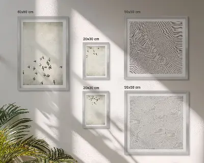 Set van minimalistische vogelschilderijen moderne kunstset