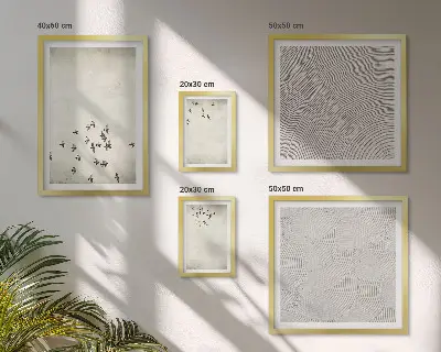 Set van minimalistische vogelschilderijen moderne kunstset