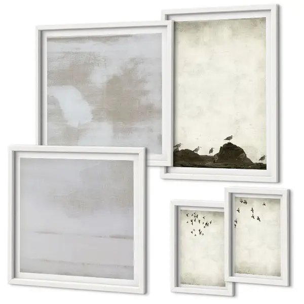 Industriële zwerm vogels decoratie voor aan de muur