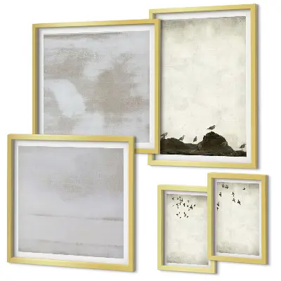 Industriële zwerm vogels decoratie voor aan de muur