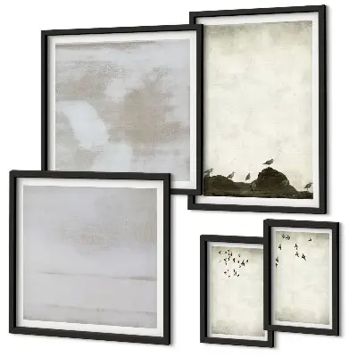 Industriële zwerm vogels decoratie voor aan de muur