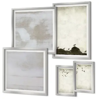 Industriële zwerm vogels decoratie voor aan de muur