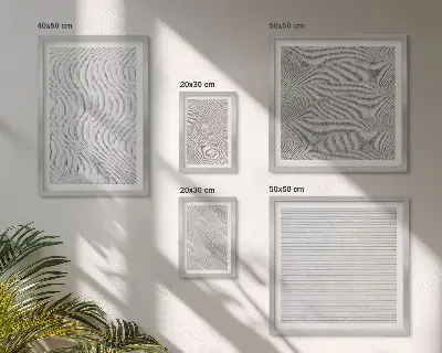 Set van moderne schilderijen met zandpatronen, structuren en geometrische vormen