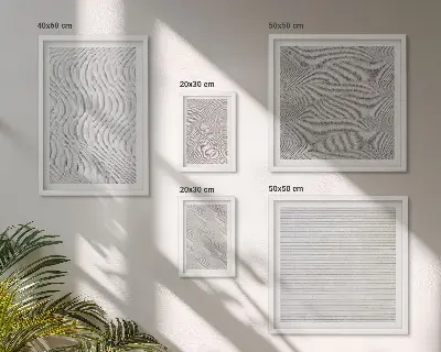 Set van moderne schilderijen met zandpatronen, structuren en geometrische vormen