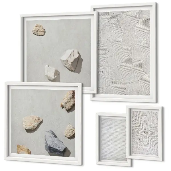 Geometrische kartonnen stenen wanddecoratie compositie