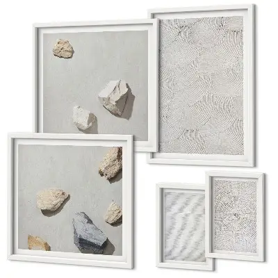 Wanddecoratie compositie Geometrische kartonnen stenen
