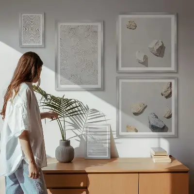 Geometrische kartonnen stenen wanddecoratie compositie