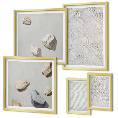 Geometrische kartonnen stenen wanddecoratie compositie