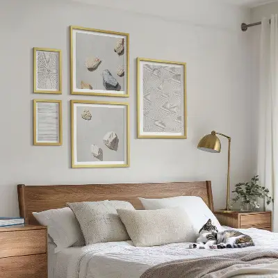 Geometrische kartonnen stenen wanddecoratie compositie