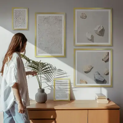 Geometrische kartonnen stenen wanddecoratie compositie