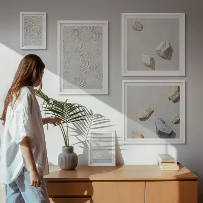 Geometrische kartonnen stenen wanddecoratie compositie