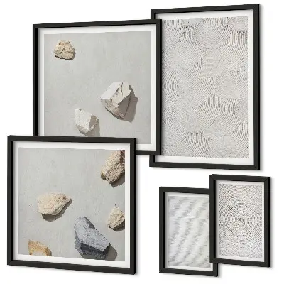 Geometrische kartonnen stenen wanddecoratie compositie