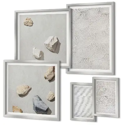 Geometrische kartonnen stenen wanddecoratie compositie