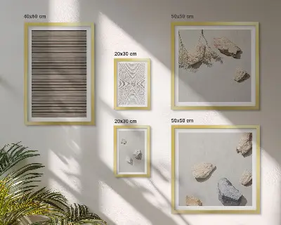 Wanddecoratie compositie natuurlijke texturen met hout en stenen