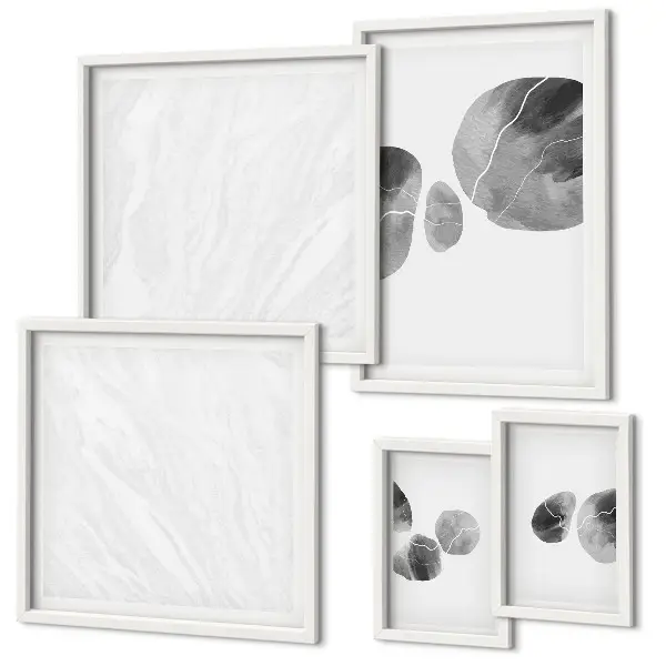Abstract schilderij met verfvlekken set van moderne schilderijen