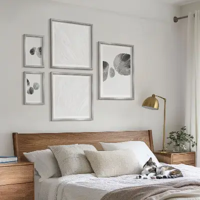 Abstract schilderij met verfvlekken set van moderne schilderijen