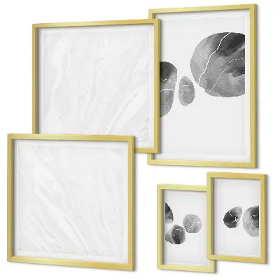 Abstract schilderij met verfvlekken set van moderne schilderijen