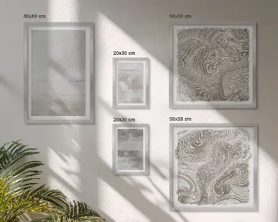 Wanddecoratie compositie met versleten texturen in moderne stijl