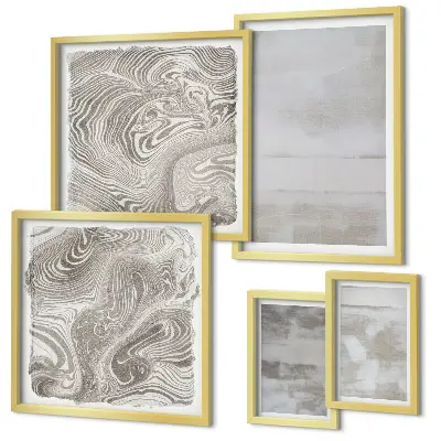 Wanddecoratie compositie met versleten texturen in moderne stijl