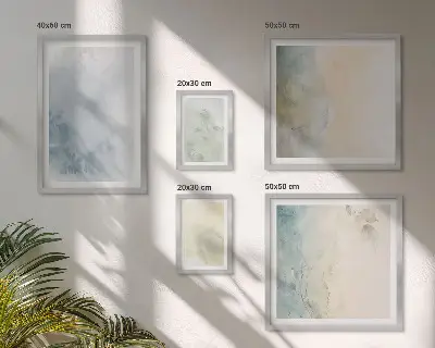 Moderne schilderijen set met pastel aquarelverf op canvas