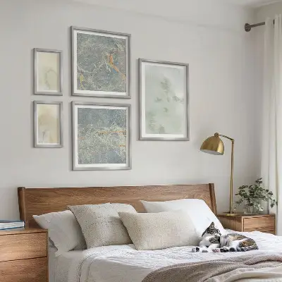 Wanddecoratie met aquareltexturen pasteltinten
