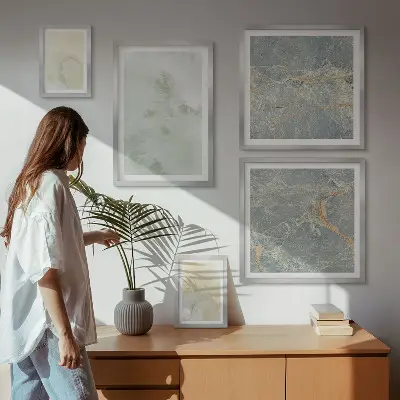 Wanddecoratie met aquareltexturen pasteltinten