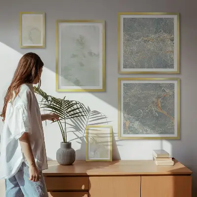 Wanddecoratie met aquareltexturen pasteltinten