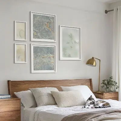 Wanddecoratie met aquareltexturen pasteltinten