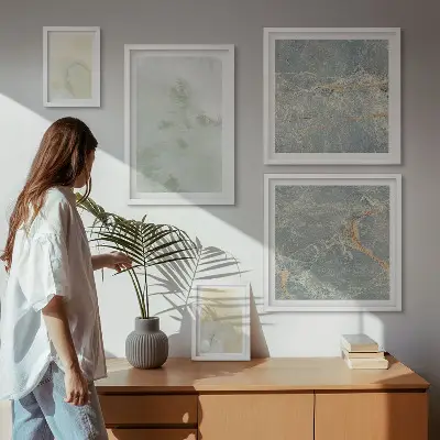 Wanddecoratie met aquareltexturen pasteltinten