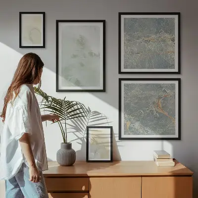 Wanddecoratie met aquareltexturen pasteltinten
