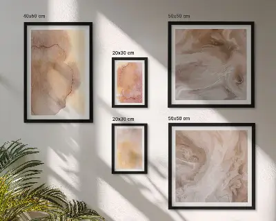 Gallery wall met warme, kleurrijke aquareltexturen