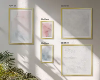 Wanddecoratie compositie met pastelkleurige aquareltexturen