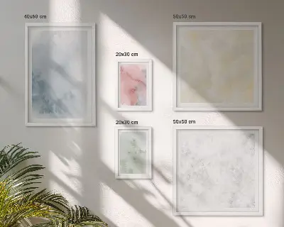 Moderne schilderijen set met pastel aquarelverf op canvas