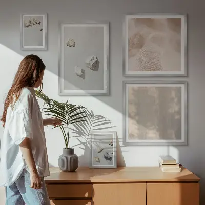 Gallery wall boho stranddecoraties van steen