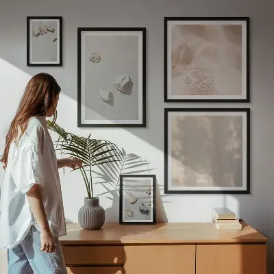 Gallery wall boho stranddecoraties van steen